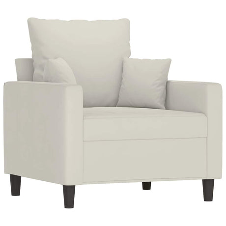 Vidaxl fauteuil 60 cm fluweel crèmekleurig