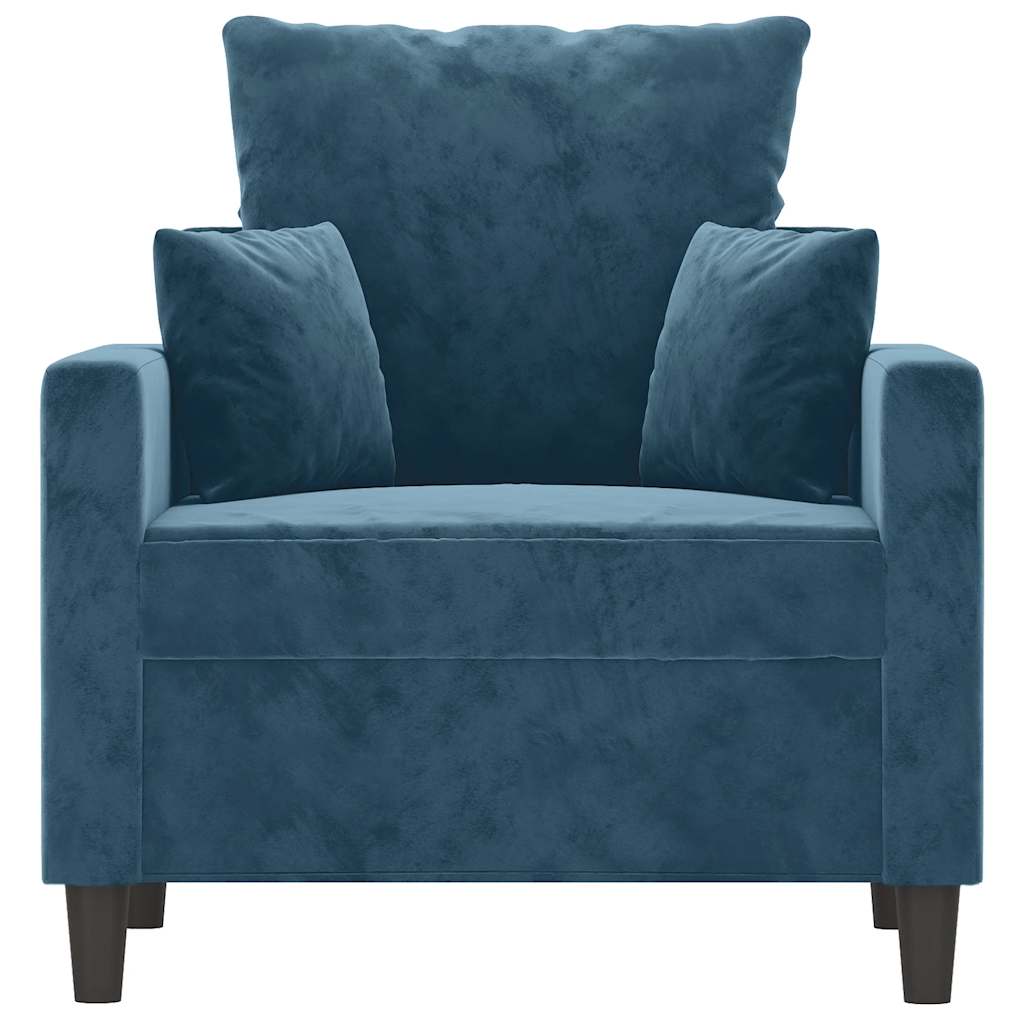 Vidaxl fauteuil 60 cm fluweel blauw