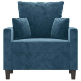 Vidaxl fauteuil 60 cm fluweel blauw