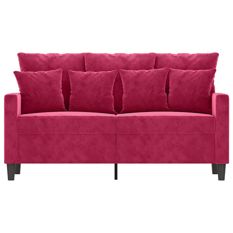 Vidaxl tweezitsbank 120 cm fluweel wijnrood