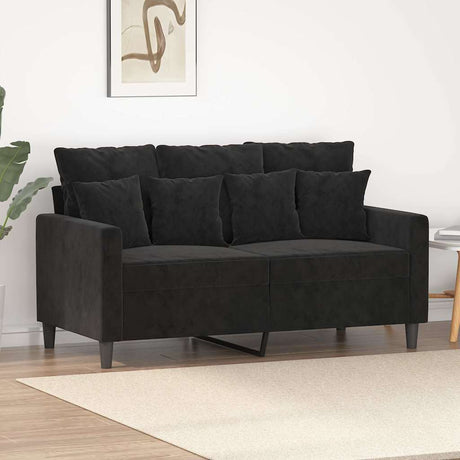 Vidaxl tweezitsbank 120 cm fluweel zwart