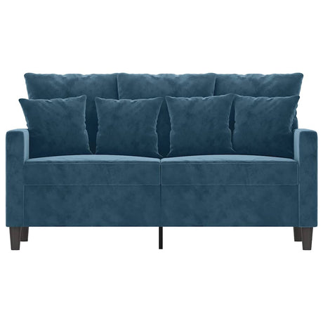 Vidaxl tweezitsbank 120 cm fluweel blauw