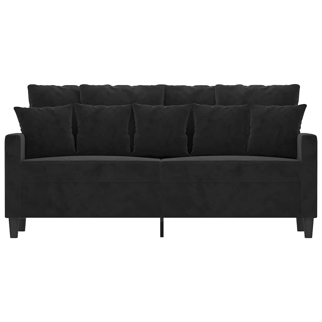 Vidaxl tweezitsbank 140 cm fluweel zwart