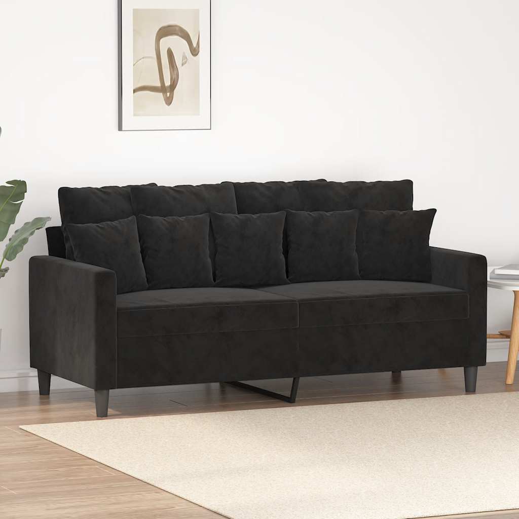 Vidaxl tweezitsbank 140 cm fluweel zwart