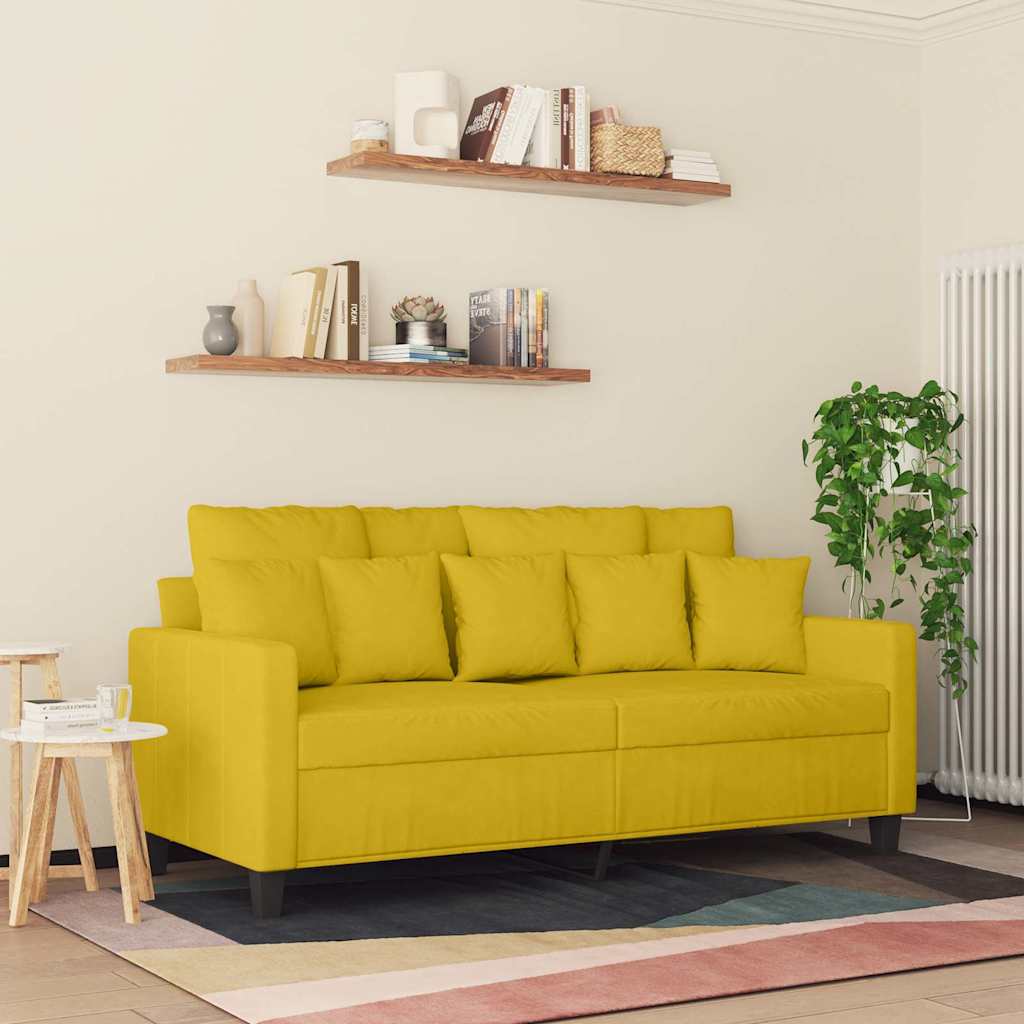 Vidaxl tweezitsbank 140 cm fluweel geel