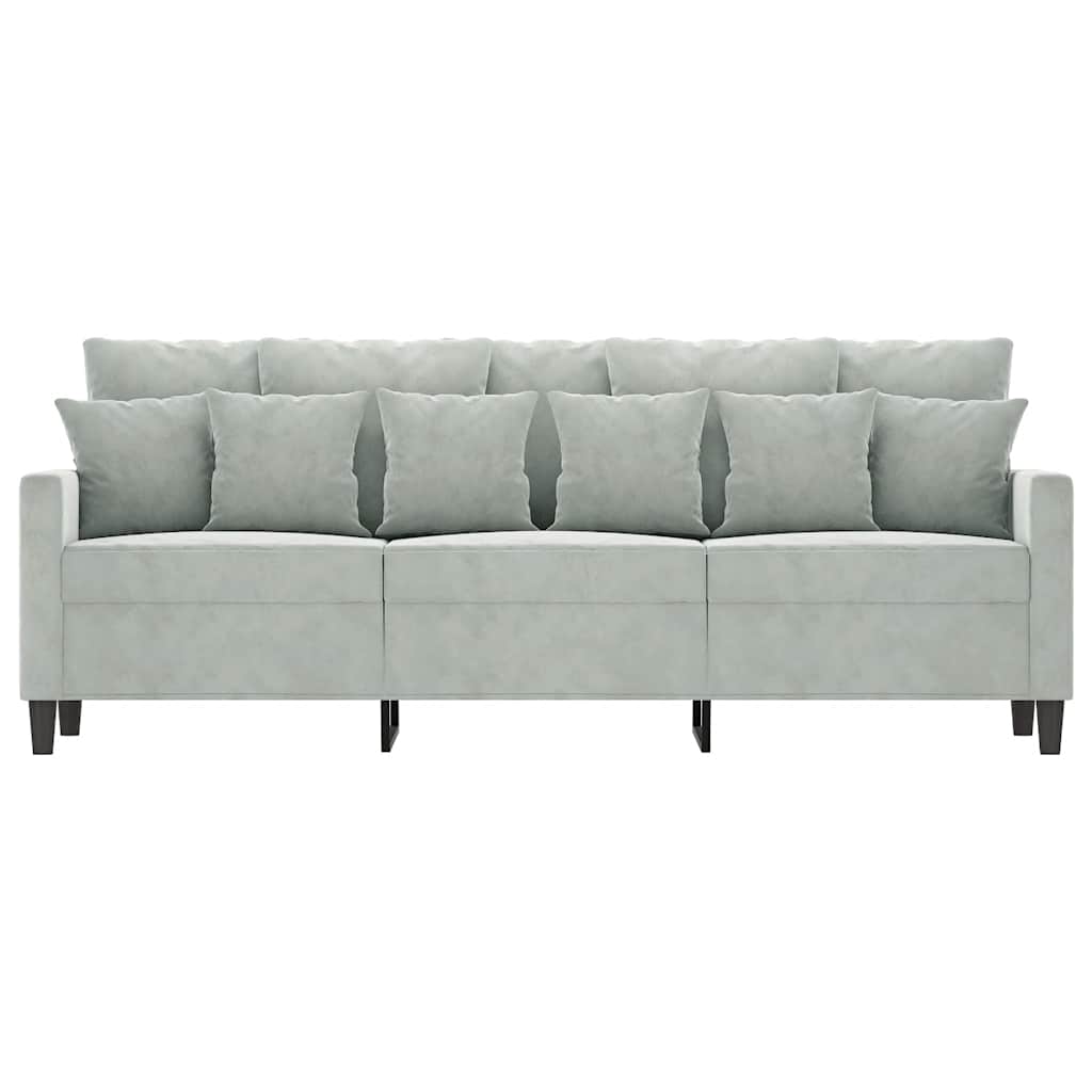 Vidaxl driezitsbank 180 cm fluweel lichtgrijs