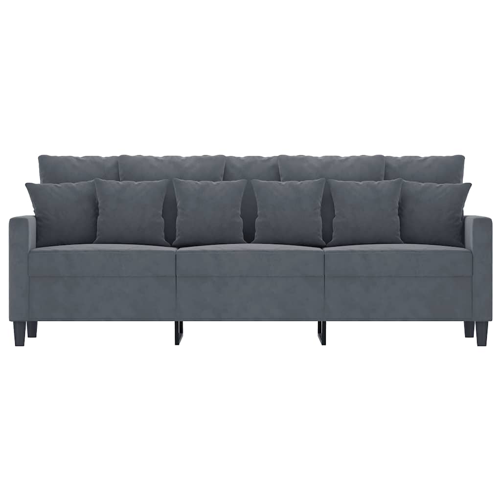Vidaxl driezitsbank 180 cm fluweel donkergrijs