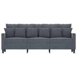 Vidaxl driezitsbank 180 cm fluweel donkergrijs