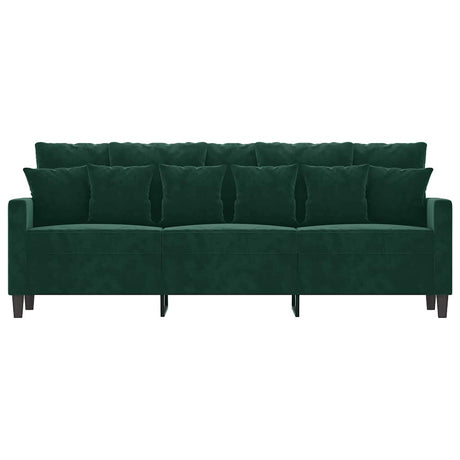 Vidaxl driezitsbank 180 cm fluweel donkergroen