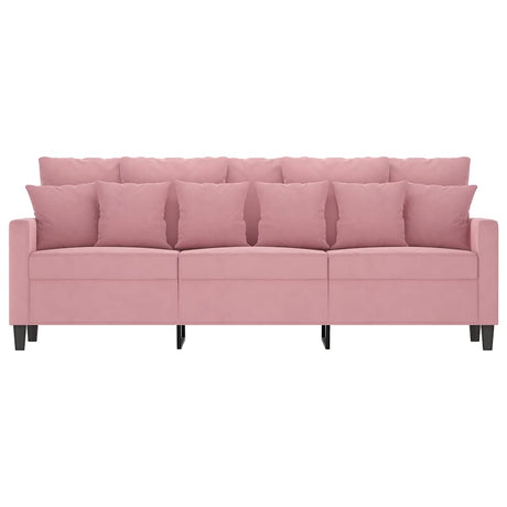 Vidaxl driezitsbank 180 cm fluweel roze