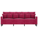 Vidaxl driezitsbank 180 cm fluweel wijnrood