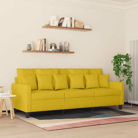 Vidaxl driezitsbank 180 cm fluweel geel