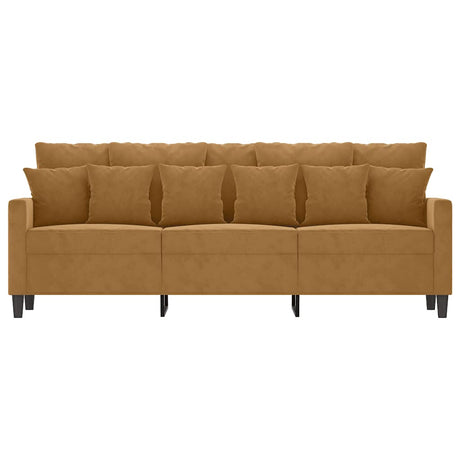 Vidaxl driezitsbank 180 cm fluweel bruin