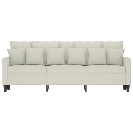 Vidaxl driezitsbank 180 cm fluweel crèmekleurig