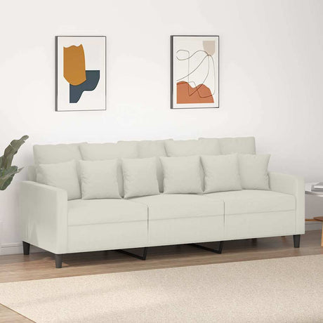 Vidaxl driezitsbank 180 cm fluweel crèmekleurig