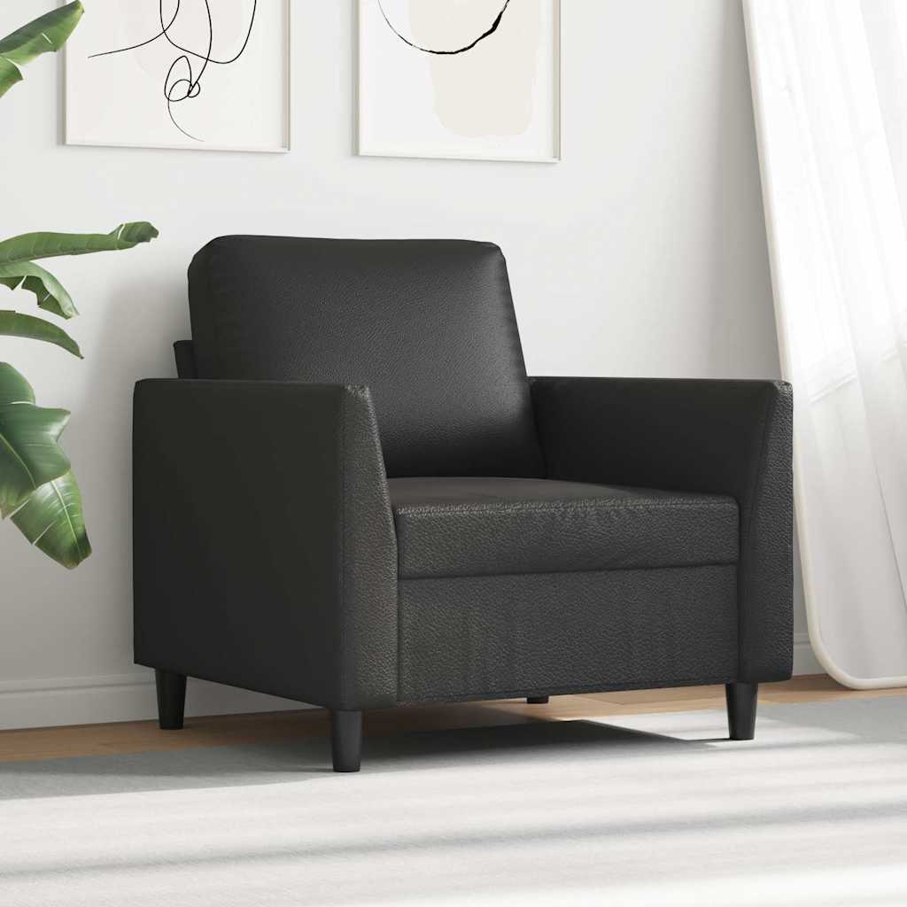 Vidaxl fauteuil 60 cm kunstleer zwart