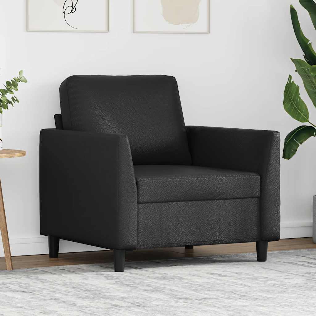 Vidaxl fauteuil 60 cm kunstleer zwart