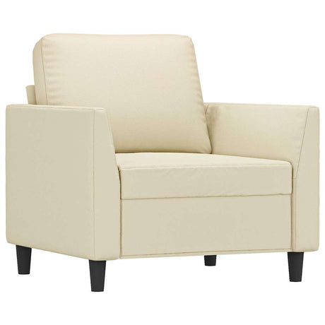 Vidaxl fauteuil 60 cm kunstleer crèmekleurig