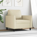 Vidaxl fauteuil 60 cm kunstleer crèmekleurig