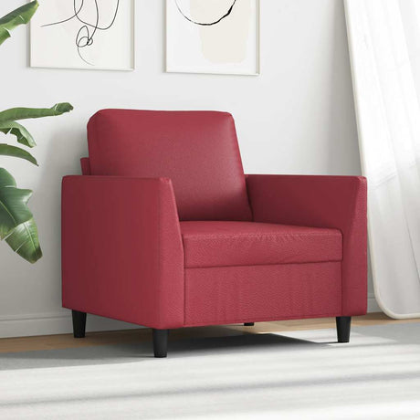 Vidaxl fauteuil 60 cm kunstleer wijnrood