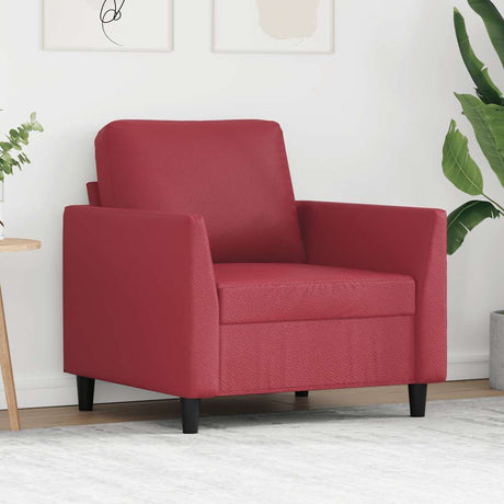 Vidaxl fauteuil 60 cm kunstleer wijnrood