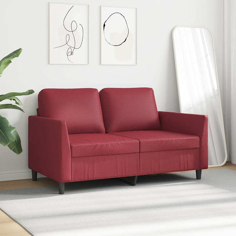 Vidaxl tweezitsbank 120 cm kunstleer wijnrood