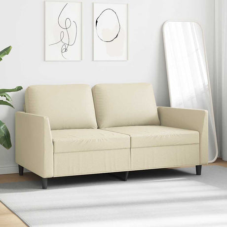 Vidaxl tweezitsbank 140 cm kunstleer crèmekleurig