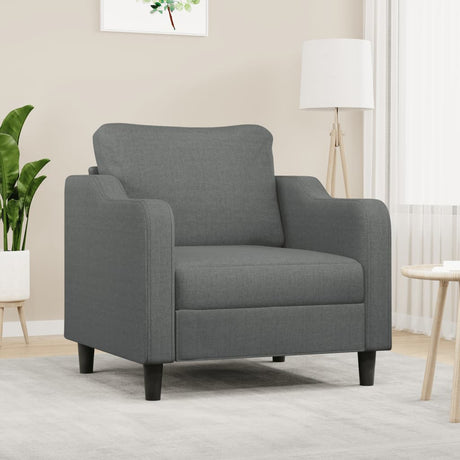 Vidaxl fauteuil 60 cm stof donkergrijs