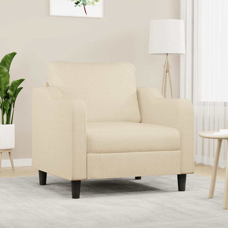 Vidaxl fauteuil 60 cm stof crèmekleurig