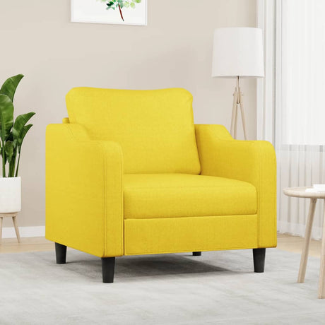 Vidaxl fauteuil 60 cm stof lichtgeel