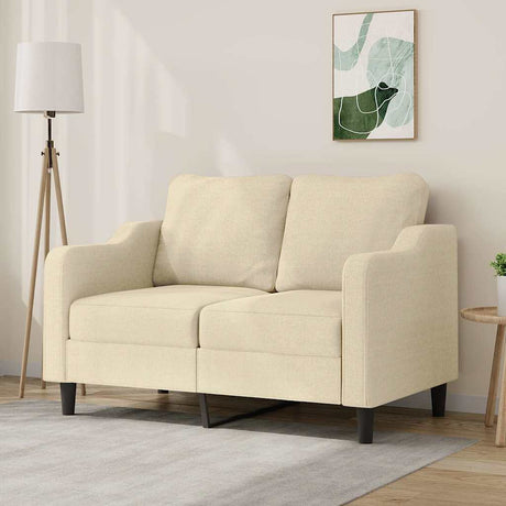 Vidaxl tweezitsbank 120 cm stof crèmekleurig
