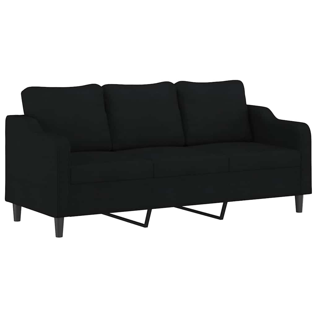 Vidaxl driezitsbank 180 cm stof zwart
