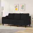 Vidaxl driezitsbank 180 cm stof zwart