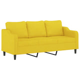 Vidaxl driezitsbank 180 cm stof lichtgeel