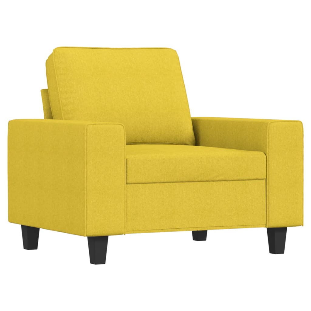 Vidaxl fauteuil 60 cm stof lichtgeel