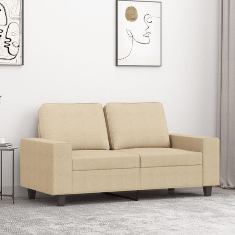 Vidaxl tweezitsbank 120 cm stof crèmekleurig