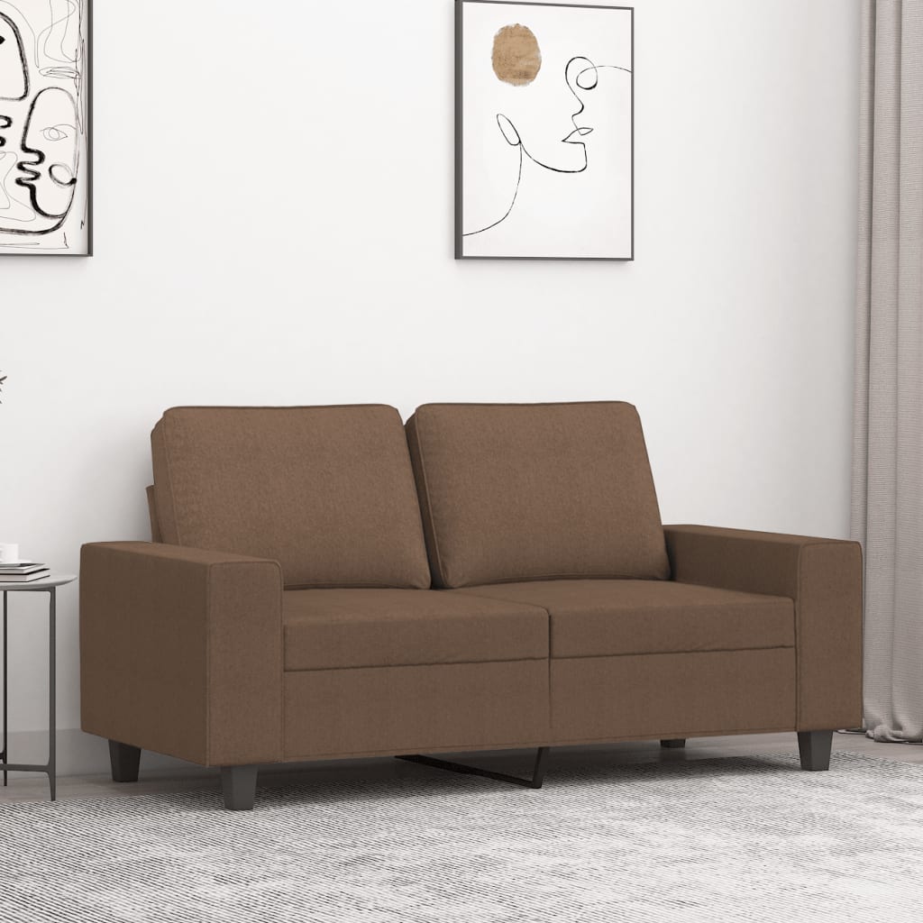 Vidaxl tweezitsbank 120 cm stof bruin