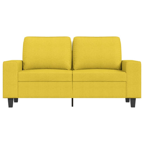Vidaxl tweezitsbank 120 cm stof lichtgeel