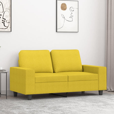 Vidaxl tweezitsbank 120 cm stof lichtgeel