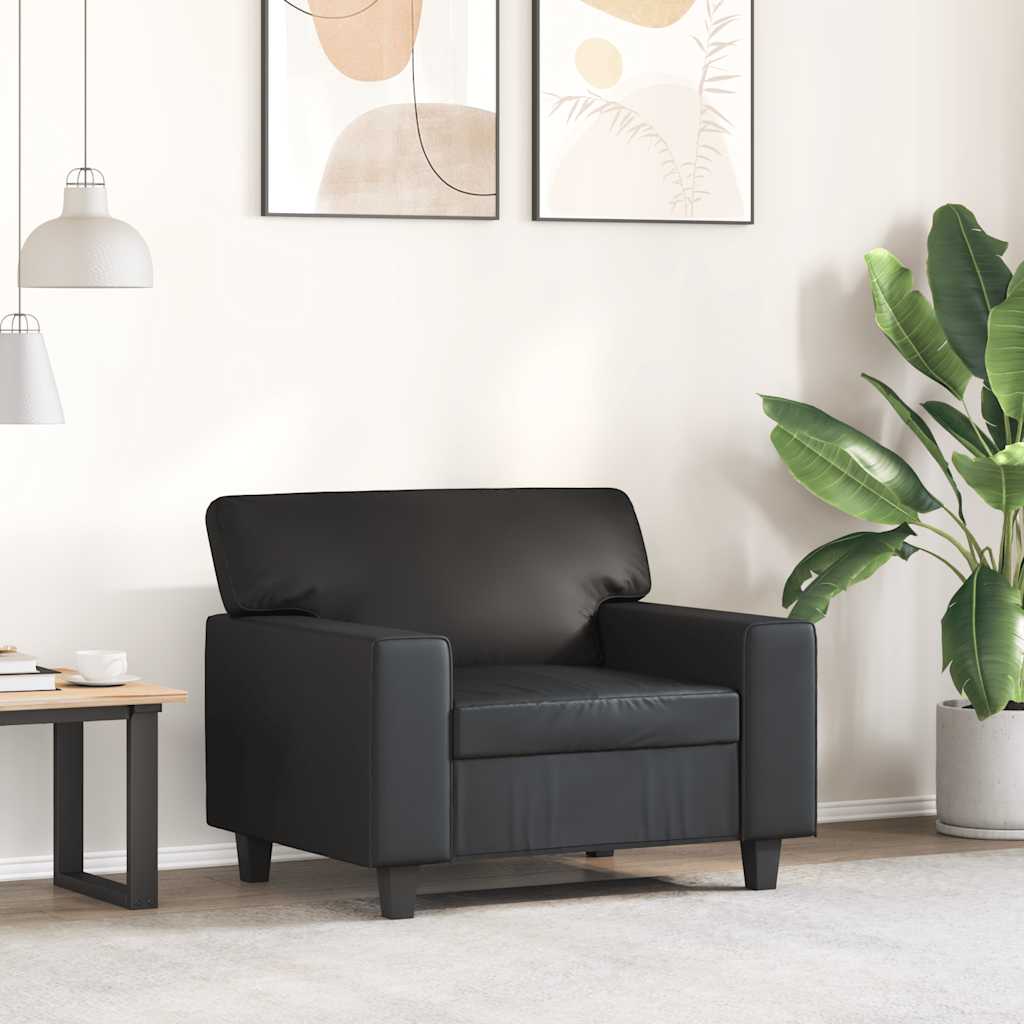 Vidaxl fauteuil 60 cm kunstleer zwart