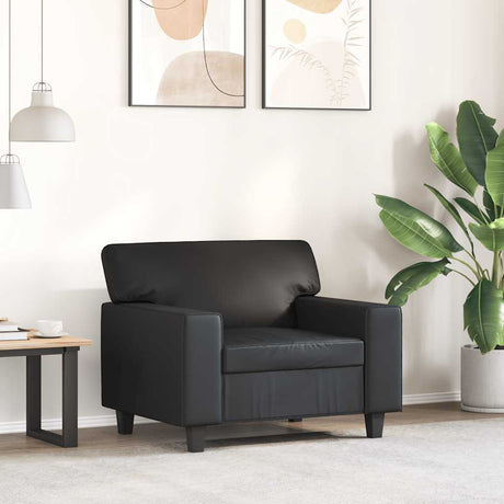 Vidaxl fauteuil 60 cm kunstleer zwart