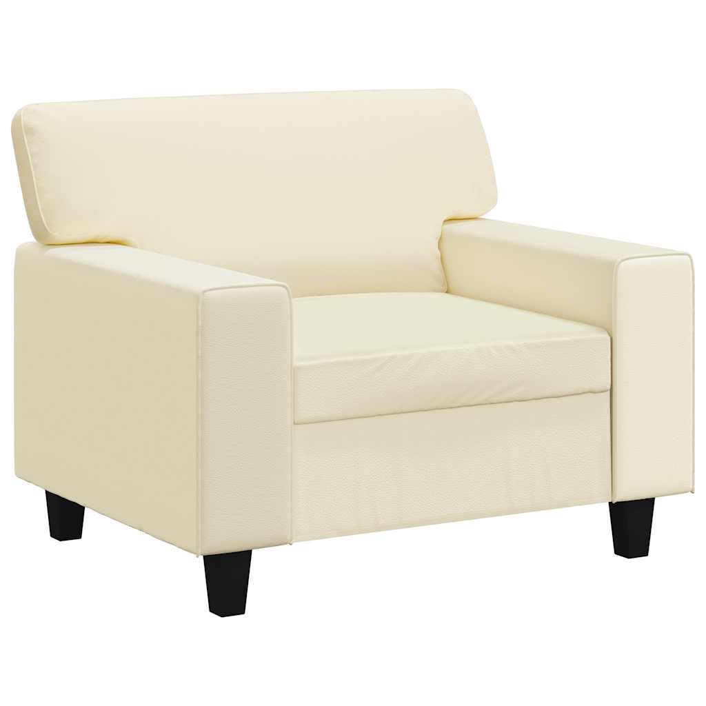 Vidaxl fauteuil 60 cm kunstleer crèmekleurig