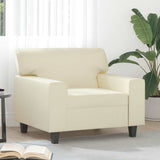 Vidaxl fauteuil 60 cm kunstleer crèmekleurig