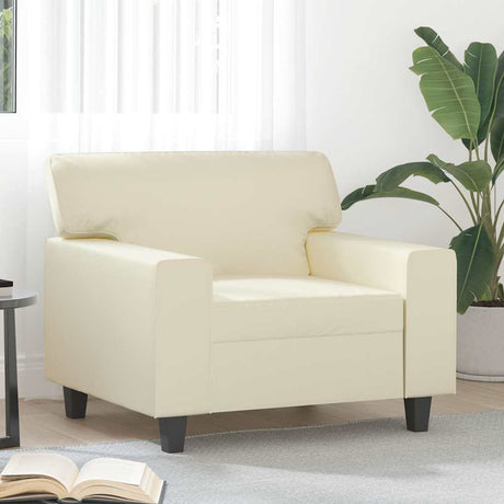Vidaxl fauteuil 60 cm kunstleer crèmekleurig