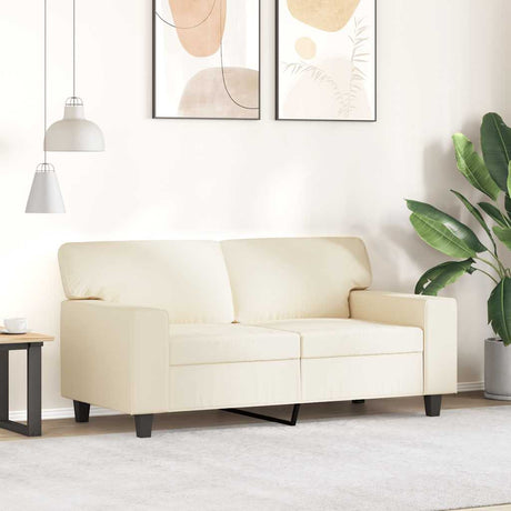 Vidaxl tweezitsbank 120 cm kunstleer crèmekleurig