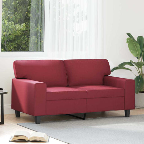 Vidaxl tweezitsbank 120 cm kunstleer wijnrood