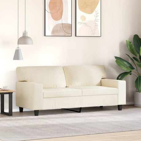 Vidaxl tweezitsbank 140 cm kunstleer crèmekleurig