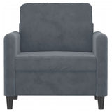 Vidaxl fauteuil 60 cm fluweel donkergrijs