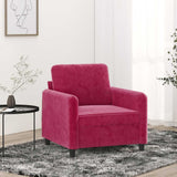 Vidaxl fauteuil 60 cm fluweel wijnrood