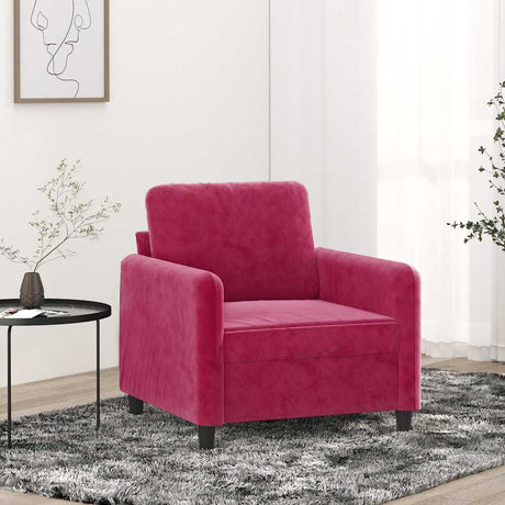 Vidaxl fauteuil 60 cm fluweel wijnrood